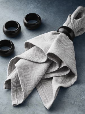 Open Kitchen By Williams Sonoma Napkin Ring, Set Of 4, Matte Black