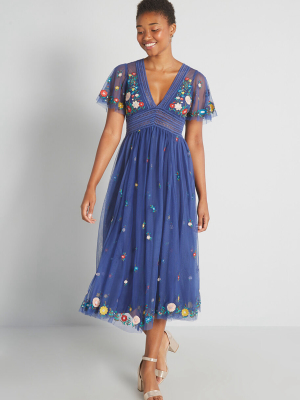 Bouquet Ricochet Midi Dress