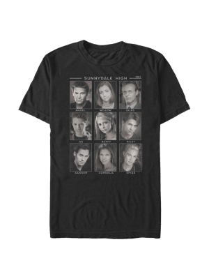 Men's Buffy The Vampire Slayer Sunnydale High School Faces T-shirt