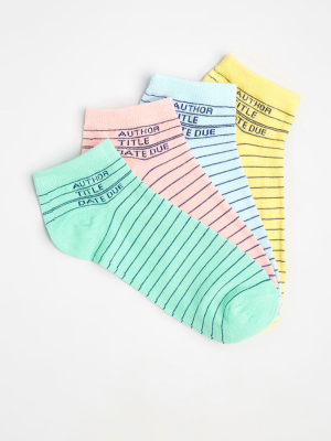 Library Card Ankle Socks Set