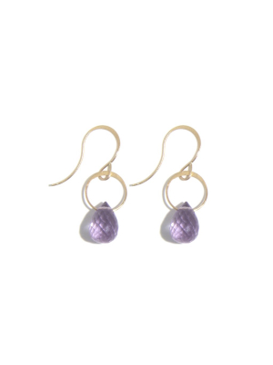 Rose Amethyst Single Drop Earrings