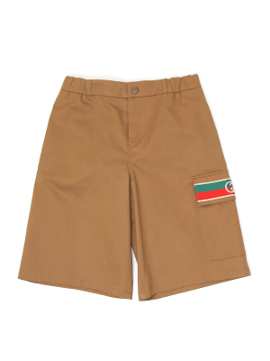 Gucci Kids Web Stripe Bermuda Shorts