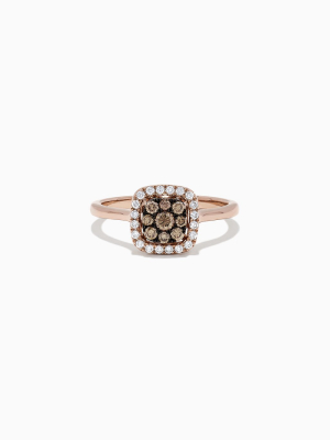 Effy 14k Rose Gold Espresso And White Diamond Ring, 0.45 Tcw