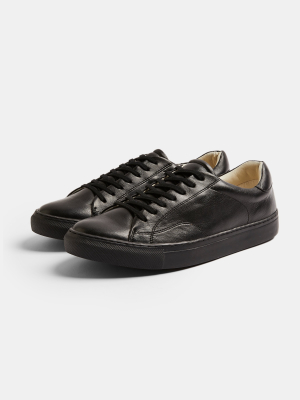 Black Real Leather Perry Sneakers