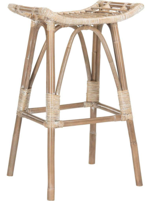 Lesly Rattan Bar Stool Gray White Wash