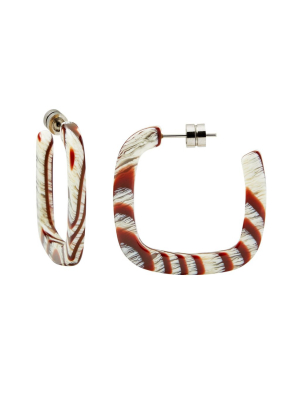 Canyon Brown Midi Square Hoops