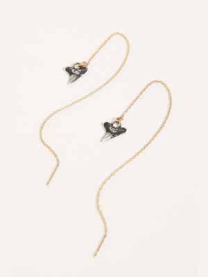 Diamond Shark Tooth Threader Earrings