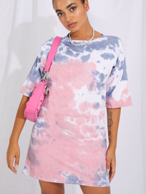 Petite Nude Tie Dye T Shirt Boyfriend Dress