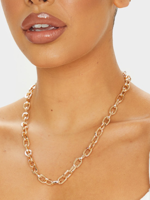 Gold Fine Hoop Twist Chain Necklace