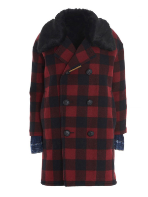 Dsquared2 Double-breasted Plaid Coat