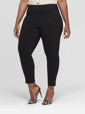 Women's Plus Size Skinny Ankle Cropped Pants - Who What Wear™
