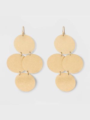 Tiered Textured Disc Drop Earrings - Universal Thread™ Gold