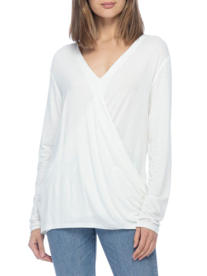 Faux Wrap Knit Top