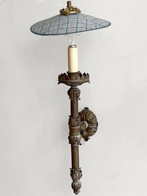 19th Century Sconce With Antoinette Poisson Shade