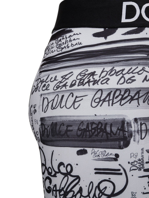 Dolce & Gabbana Logo Band Graffiti Print Pants