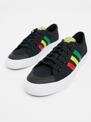 Adidas Originals Nizza Sneakers In Black And Red