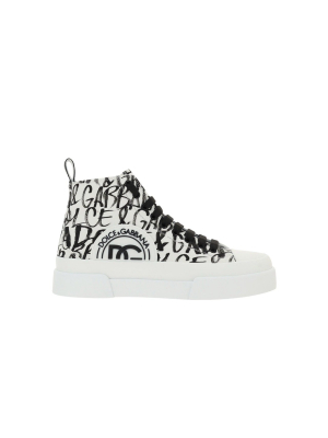 Dolce & Gabbana Dg Logo Printed Mid-top Sneakers