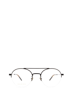 Gucci Eyewear Semi-rimless Round Framed Glasses