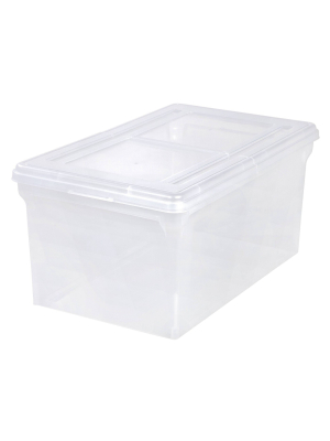 Iris Split Lid Letter Size File Box Large Clear