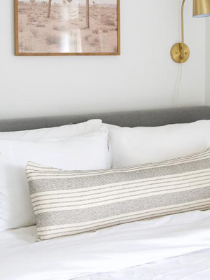 Off-white Stripe Extra Long Lumbar Pillow - 14x36