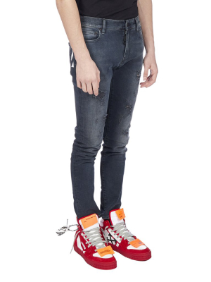 Off-white Diag Pocket Distressed Jeans