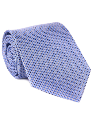 Steel Blue With Black Chain Dot Print Tie