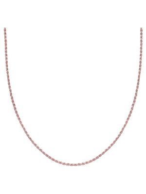 Women's Rope Chain Necklace In Rose Gold Over Sterling Silver - Rose (18")