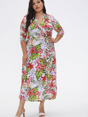 Plus Size Tropical Floral Dress