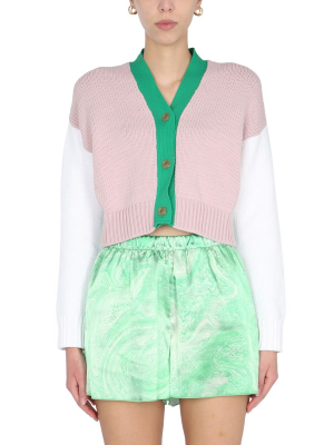 Opening Ceremony Colour Block Cropped Cardigan