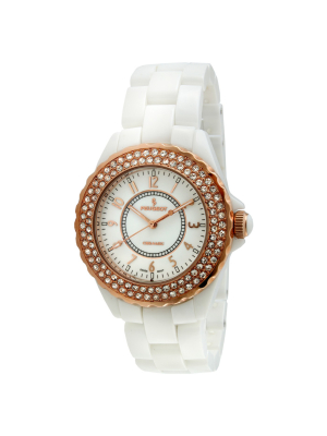 Peugeot Women's White Genuine Ceramic Swiss Watch