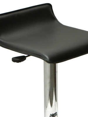 Set Of 2 Spectrum , Adjustable Air Lift Stool, Black Faux Leather Metal - Winsome