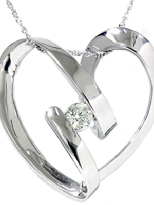 Pompeii3 1/4ct Heart Shaped Diamond Pendant 14k White Gold