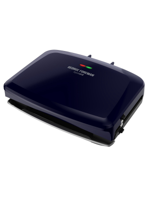 George Foreman Rapid Grill Series 5-serving Removable Plate Electric Indoor Grill And Panini Press - Navy Rpgf3801blx