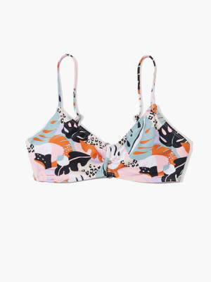 Tropical Print Bikini Top