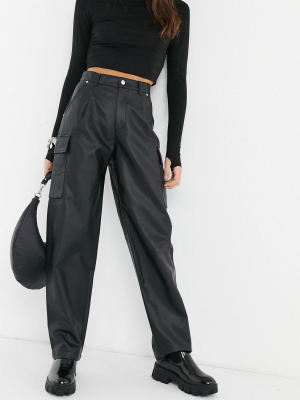 Asos Design Slouchy Urban Pants In Pu