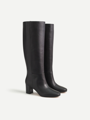 Tall Slouch Willa Boots In Leather