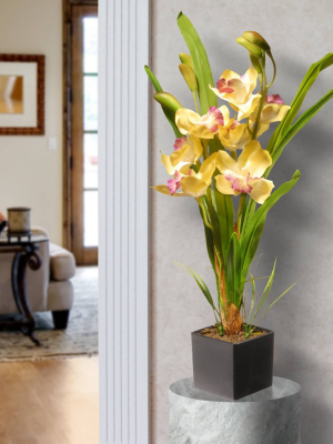 17" Yellow Orchid Flowers - National Tree Company