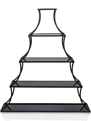 67.25" Kurry 5 Shelf Bookshelf Sand Black - Mibasics