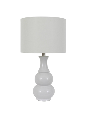 26.5" Harper Ceramic Table Lamp White (includes Cfl Light Bulb) - Decor Therapy