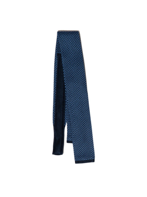 Paolo Albizzati Square Knit Tie- Navy