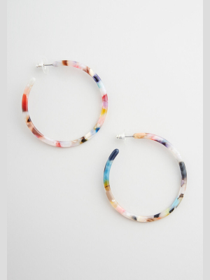 Marvelously Marbled Hoop Earring