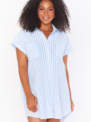 Martin Shirt Dress ~ Coastal Blue Stripe