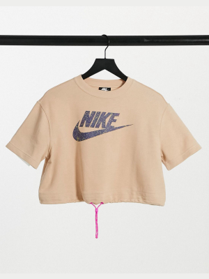 Nike Icon Clash Top In Dusty Brown