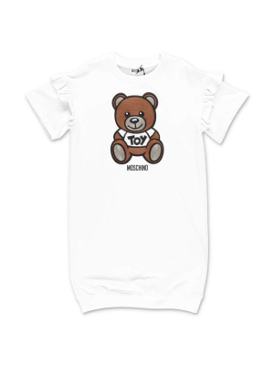 Moschino Kids Teddy Bear Embroidered T-shirt Dress