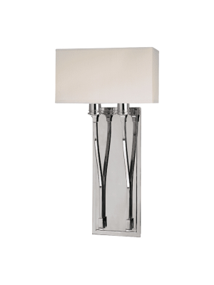 Selkirk 2 Light Wall Sconce Polished Nickel