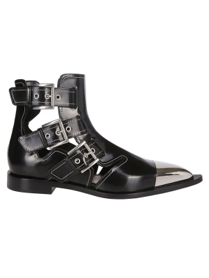 Alexander Mcqueen Buckled Ankle Boots