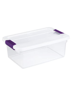 Sterilite 15qt Clear View Storage Bin With Latch Purple