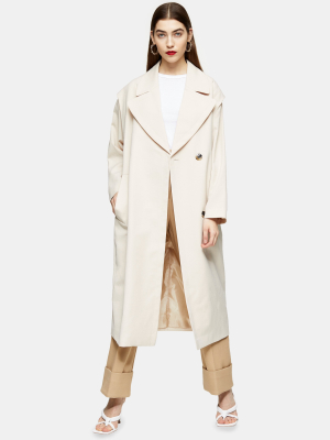 Cream Lipped Shoulder Duster Coat