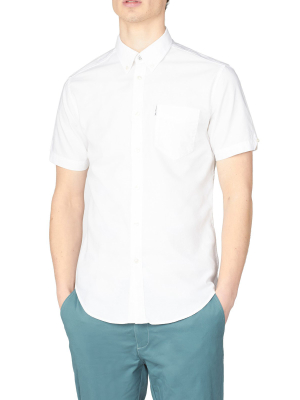 Short-sleeve Signature Oxford Shirt - White