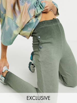 Collusion Press Stud Detail Skinny Sweatpants In Gray